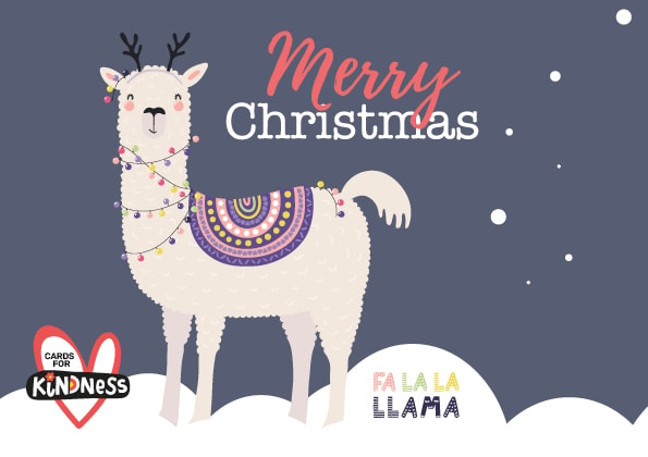 Llama Christmas card