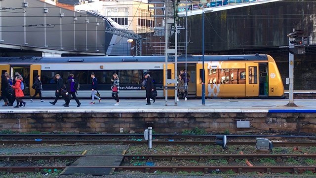 West Midlands Railway service at Birmingham New Street station