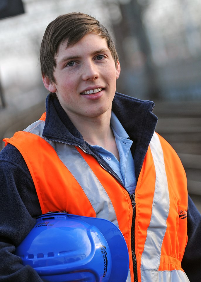 NORTH EAST APPRENTICES BEGIN THREE YEAR TRACK TO SUCCESS: Adam Renney Network Rail signalling apprentice Tyneside
