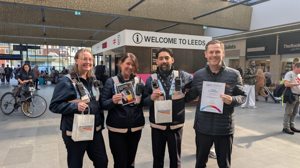 From left - Leeds station colleagues Grace Gales, Lucy Watkins, Shazad Hussain and Jason Slassor 