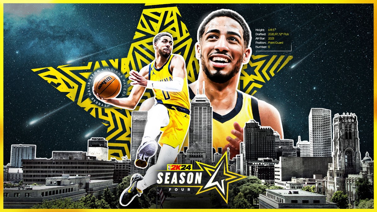 NBA 2K24 Season 4 Key Art Tyrese Haliburton-4