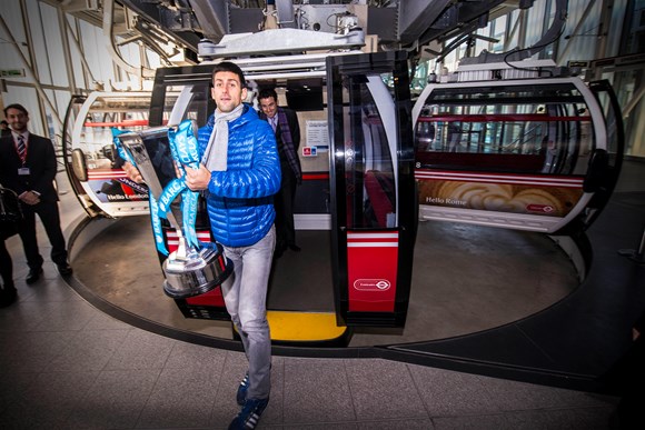 Novak Djokovic using TfL Emirates Air Line 