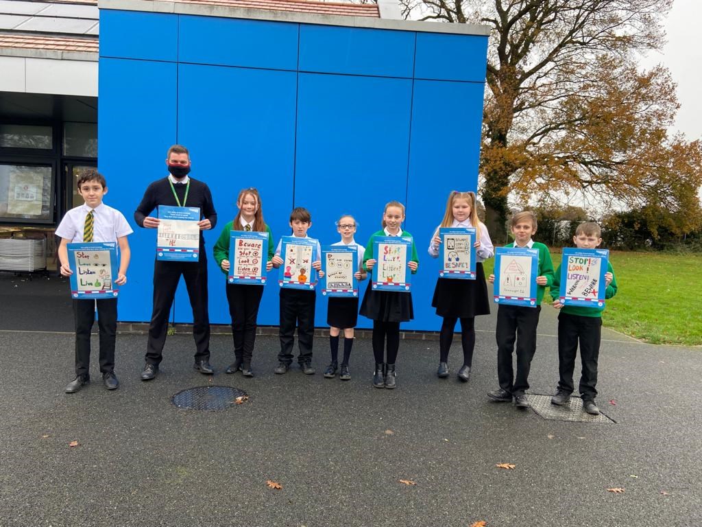 Community Rail Partnerships launch new safety poster initiative with Network Rail: Lingwood Primary safety poster initiative