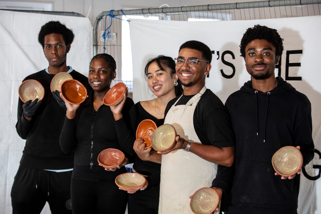 Young Potters create plates from clay excavated at Old Oak Common station - Community Lunch