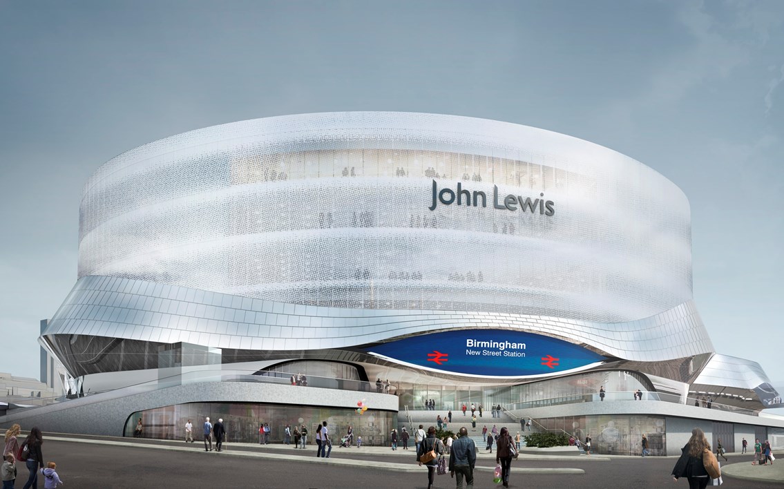 Grand Central success continues as September 2015 opening is confirmed: The new John Lewis building, part of the Grand Central and New Street station development