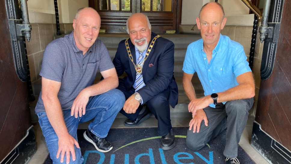 David Grove (L) and Kevin Payton (R) from the road safety team met the Deputy Mayor