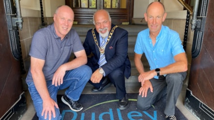 David Grove (L) and Kevin Payton (R) from the road safety team met the Deputy Mayor