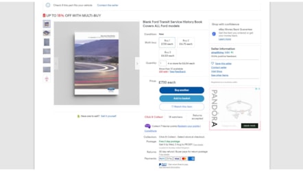 A screenshot of the fraudulent eBay page-2