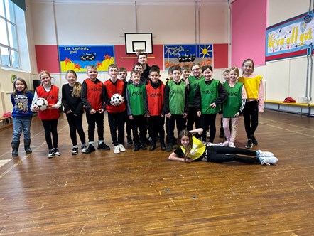 These P5 pupils from Cluny Primary in Buckie enjoyed a kick around and some training from Jags midfielder Marcus Goodall ahead of his club’s Scottish Cup game on Sunday (21 January) against Celtic.
