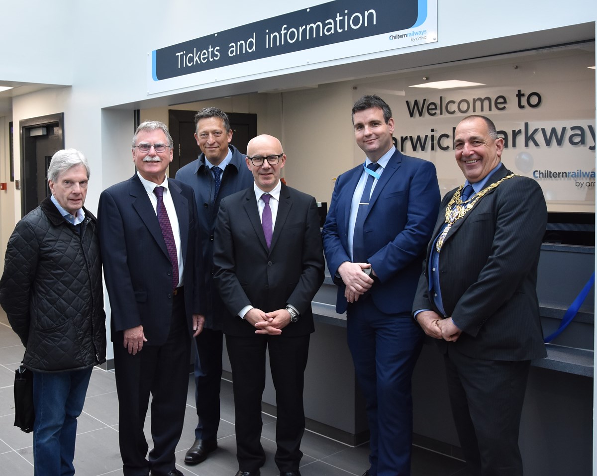 Warwick Parkway Station re-opening - Tuesday 11th June 2019. 
L-R: Martin Lambert - Chair of SALRUA, Cllr John Holland - Councillor for Warwick West: Warwickshire County Council, Mark Ryder - Chair of CWLEP & Strategic Director for Communities at Warwickshire County Council, Matt Western - MP for Wa