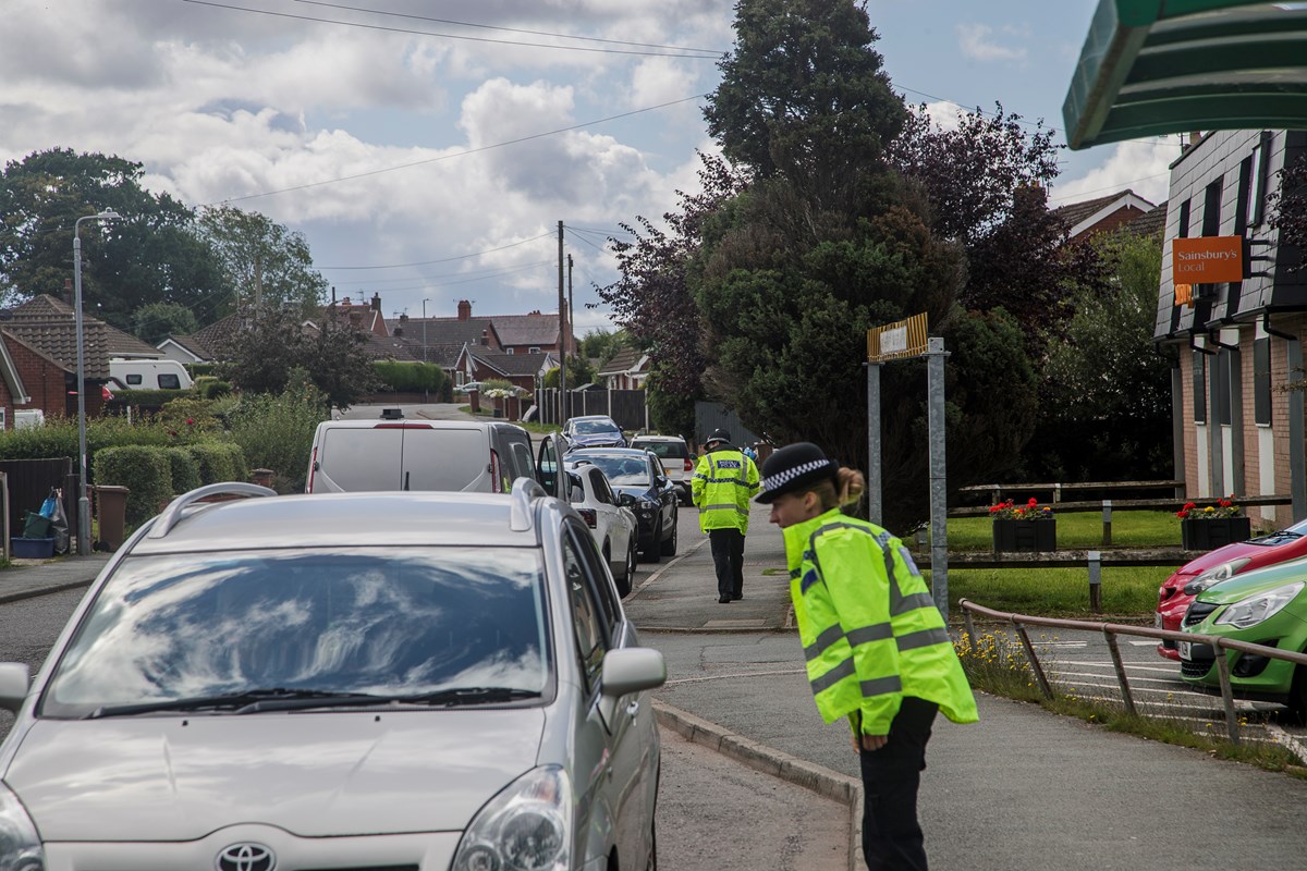 Police Officers stopping cars at 20mph educational event