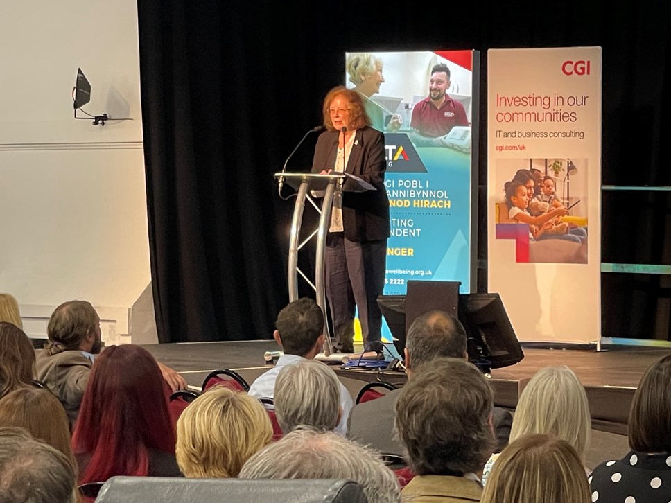 The Deputy Minister for Social Services, Julie Morgan, at the ADSS Cymru National Social Care Conference 2023-2
