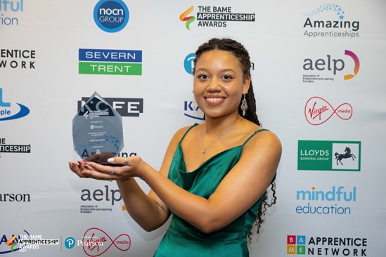 HS2 apprentice celebrates success at BAME awards: Bintou Keita, attending the BAME apprenticeship awards