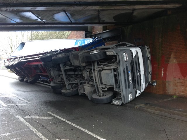 Wiltshire named as worst county for bridge strikes on Great Western as new campaign launches: Running Horse Bridge Swindon bridge strike