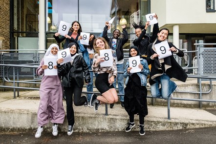 Students at City of London Academy Highgate Hill celebrate their GCSE results