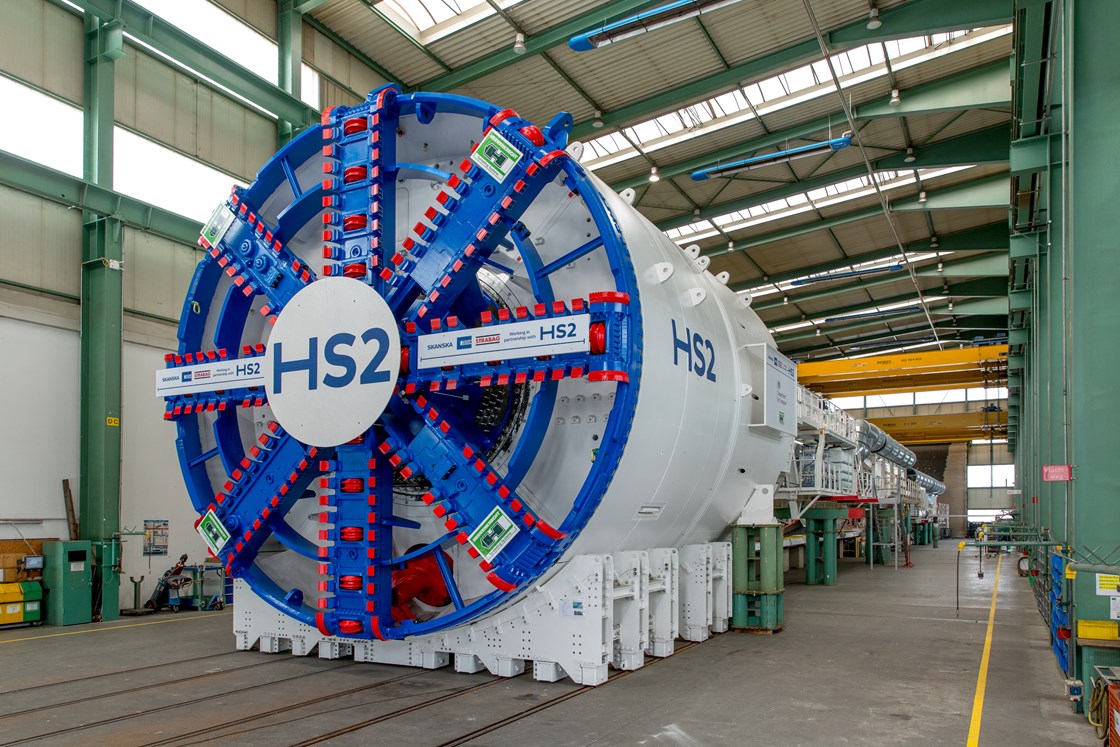 One of the giant TBMs for the Northolt Tunnel East in the Herrenknecht factory Germany