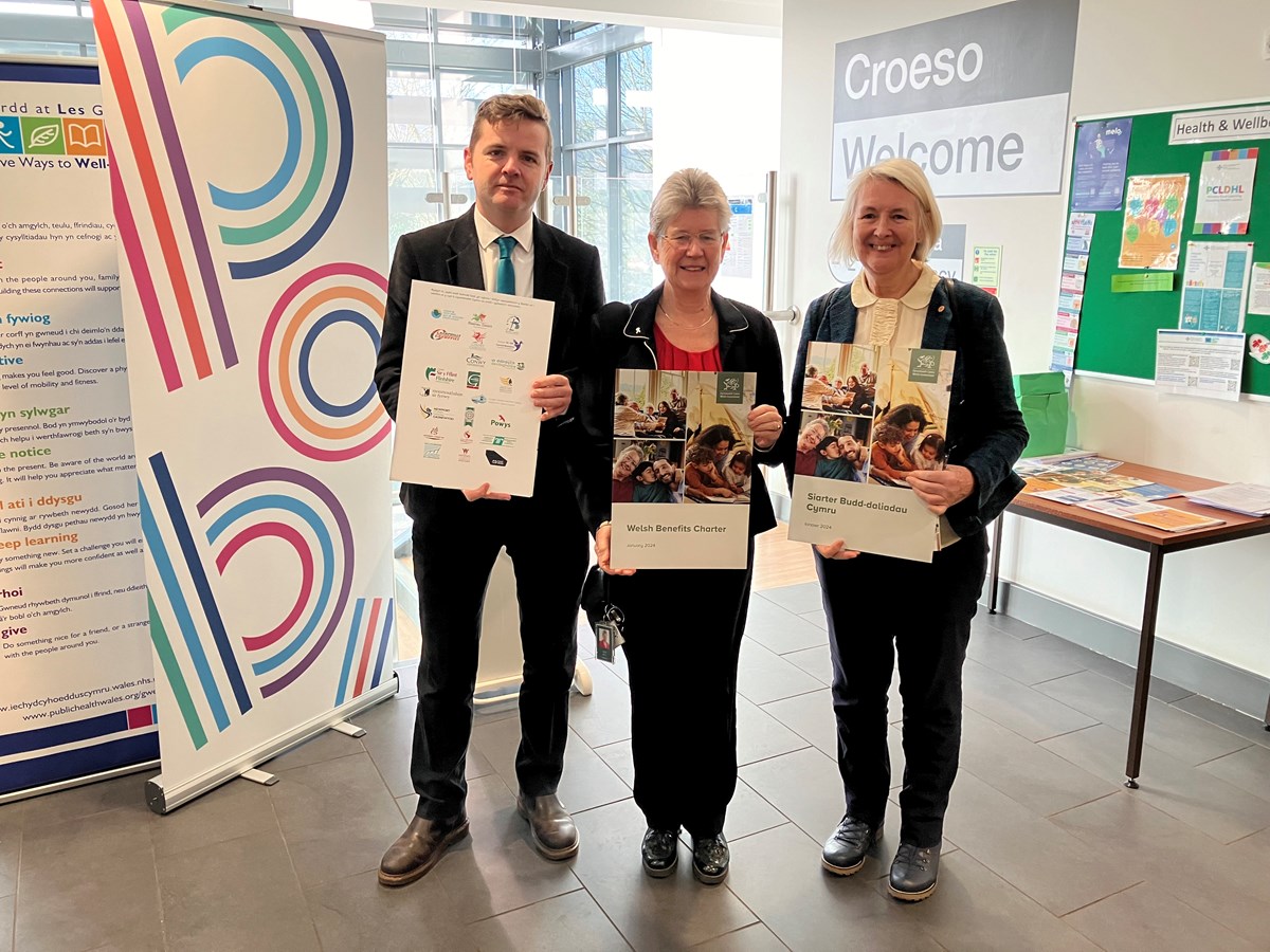 MSJCW Jane Hutt with Sian Gwenllian MS and Torfaen Council leader Anthony Hunt