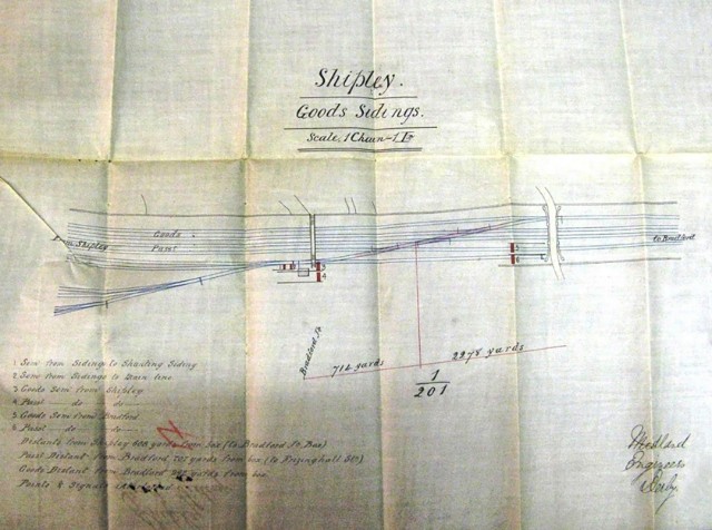 Shipley Goods Yard historic plan from the 1877 Board of Trade Inspection Report - credit Richard Pulleyn: Shipley Goods Yard historic plan from the 1877 Board of Trade Inspection Report - credit Richard Pulleyn