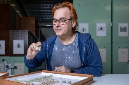 Dr Vladimir Blagoderov, Principal Curator of Invertebrates at National Museums Scotland examines moths which will be digitised as part of the DiSSCo UK project. Image copyright Neil Hanna (3)