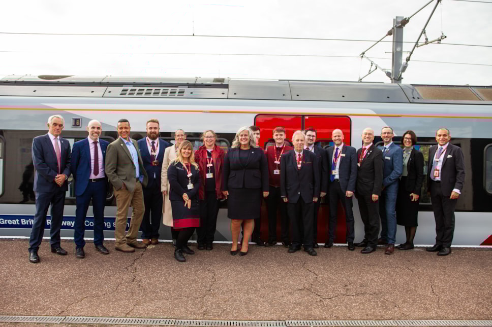 Images shows the Transport Secretary at Norwich station