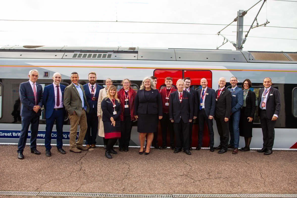 Images shows the Transport Secretary at Norwich station