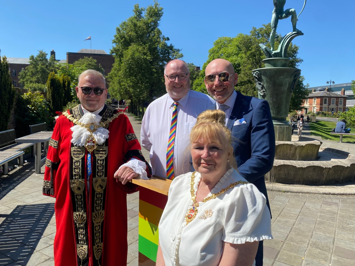 Mayor and mayoress with councillors at the event landscape