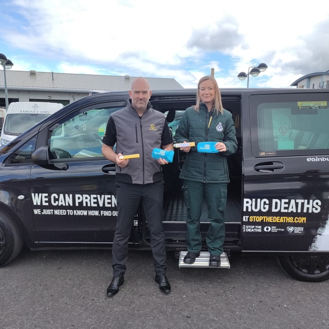 Taxu driver Craig Harris with Julie McCartney