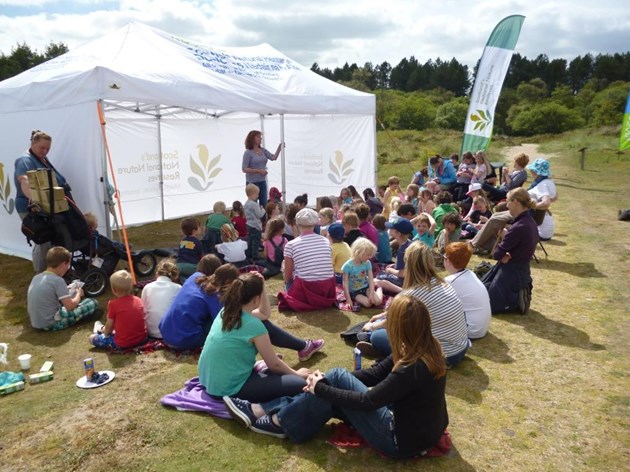 Story time at Tentsmuir open day: Please credit Scottish Natural Heritage.