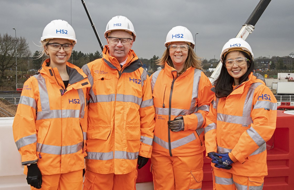 Mark Thurston visits Interchange HS2 Ltd and Supply Chain Graduates  March 2020: Credit: Jeremy de Souza
(graduate, Mark Thurston, LM, Interchange, station, media, phase one, LMJV, enabling works, site)
Internal Asset No. 15088