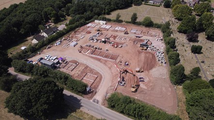 A bird’s eye view of the development at Watery Lane, Newent