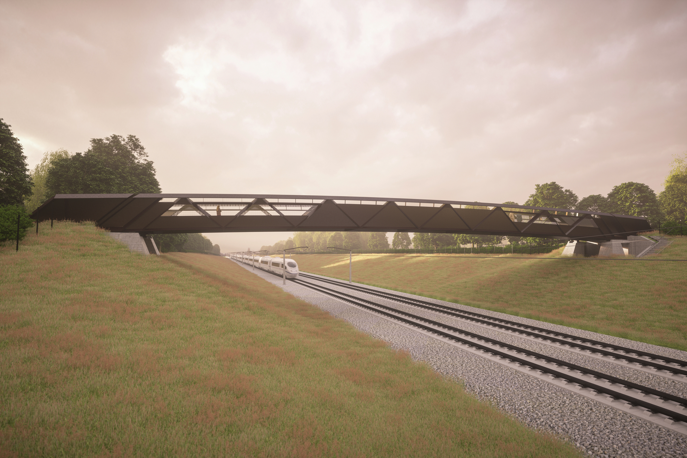 HS2 Rural Footbridge Design From A Distance