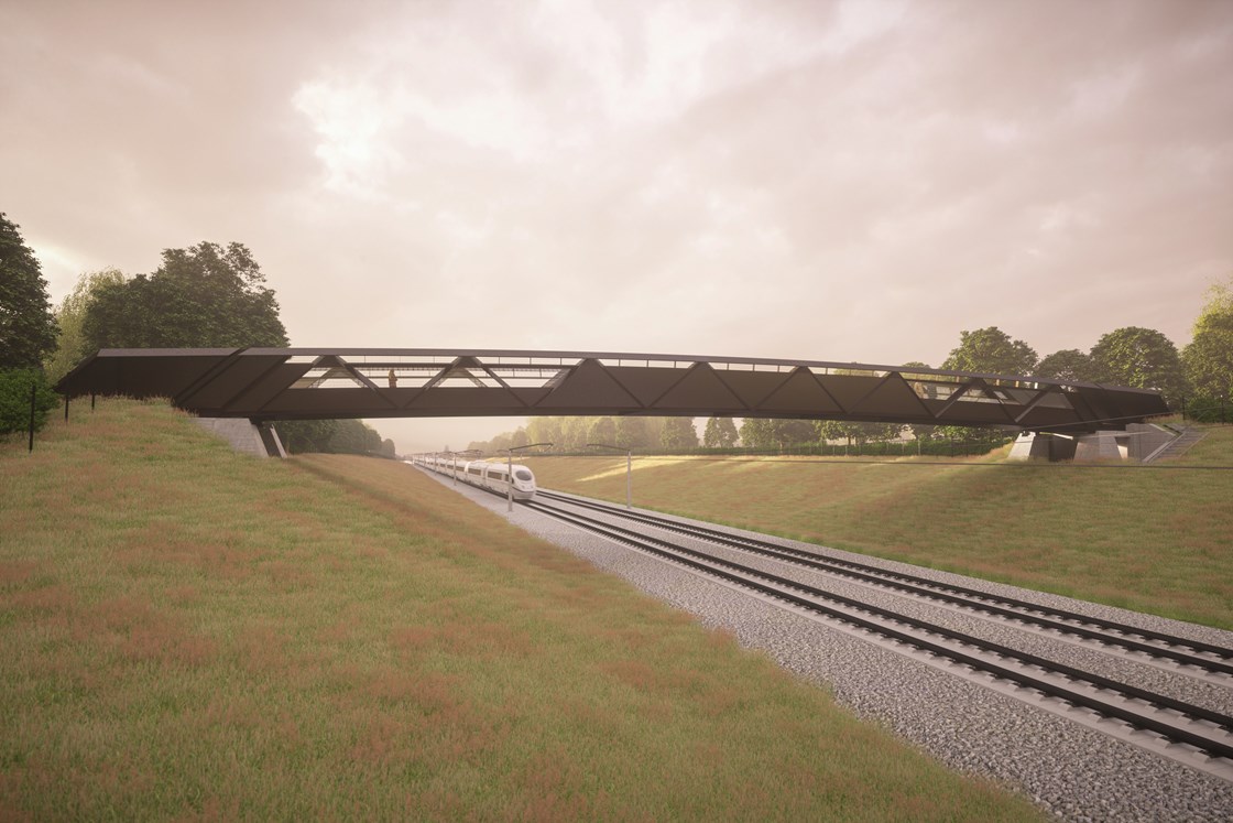 HS2 rural footbridge design  from a distance