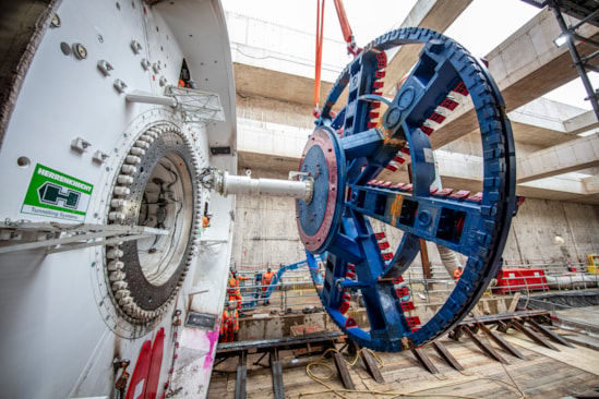 TBM Madeleine cutterhead being installed in OOC box-2