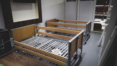 Beds in hospitality suite