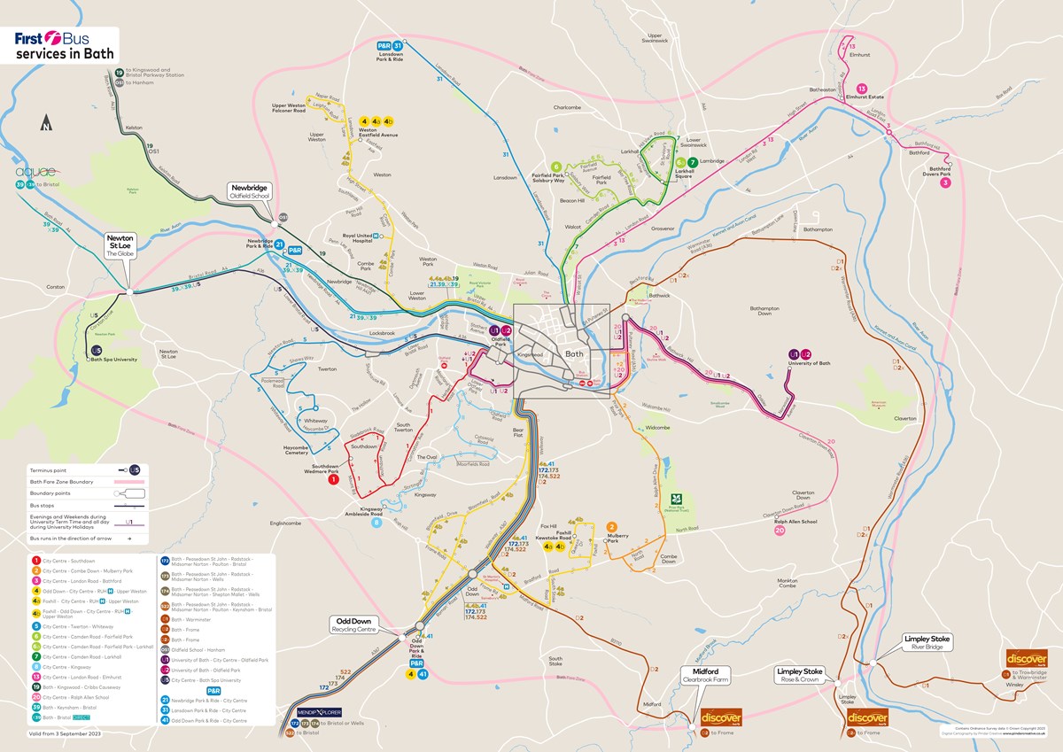 Bath Network map | First Bus WE&W News