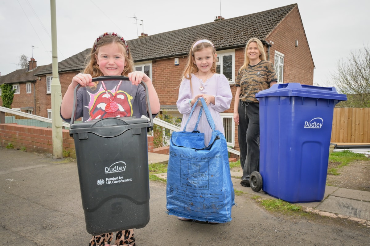 Dudley family with the new bins