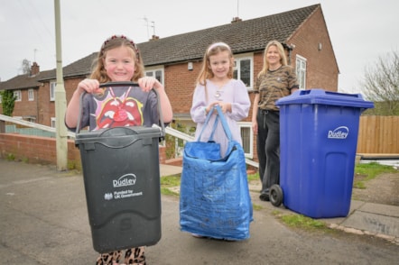Dudley family with the new bins