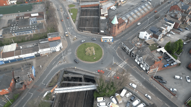 One year of work to protect Manchester link to Europe's busiest mixed-used rail line: Greek Street aerial view