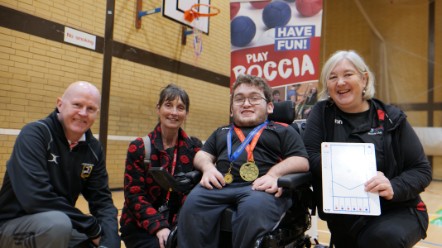 Adam Beard, Cllr Dale, Archie and his mum Anna.