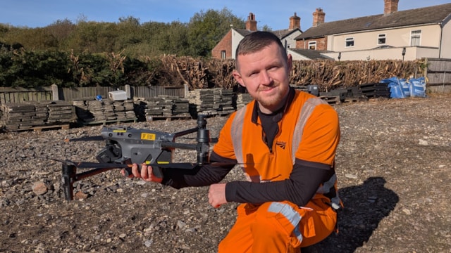 Drone technology takes flight to strengthen East Coast’s response to severe weather on the railway: Senior technical officer Chris Hayes with drone