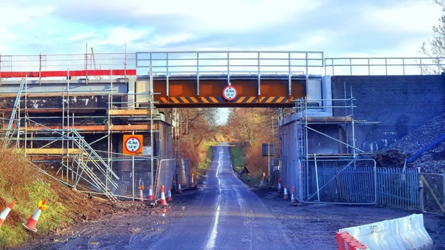 Important freight route secured by £4.5m Cheshire railway bridge upgrades: Whatcroft Hall Lane new bridge from street level