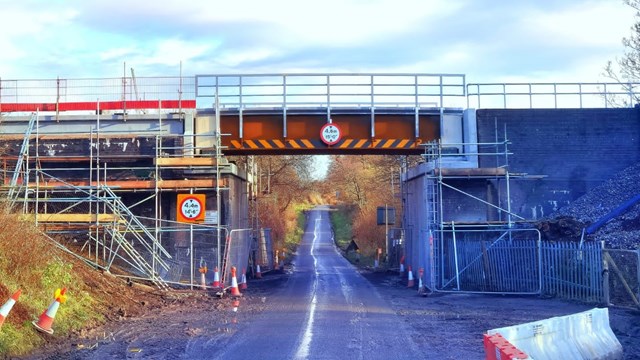 Whatcroft Hall Lane new bridge from street level