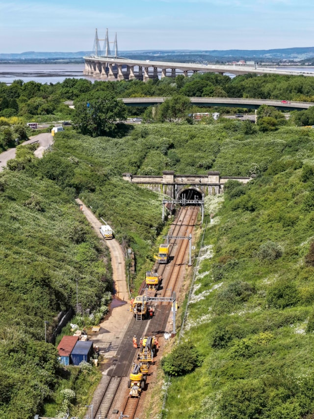 Severn Tunnel 2026 - Aerial shot Severn Tunnel Wales side portrait2: Severn Tunnel 2026 - Aerial shot Severn Tunnel Wales side portrait2