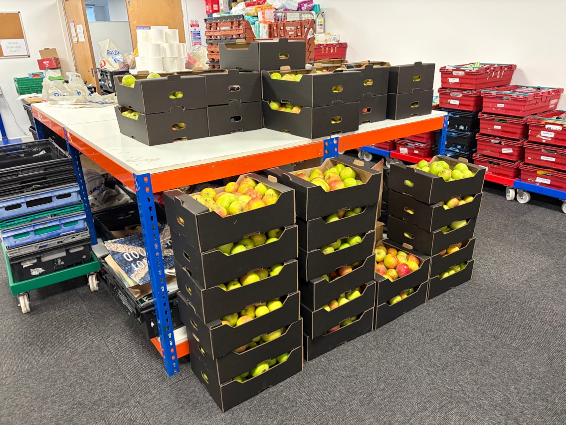 Harvested fruit at Perth foodbank