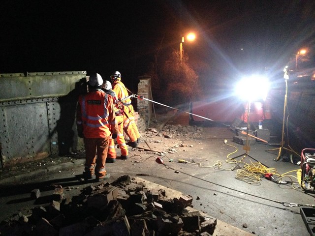 Trains continue to run on the West Coast main line after overnight bridge repairs: Overnight bridge work at Worston Lane