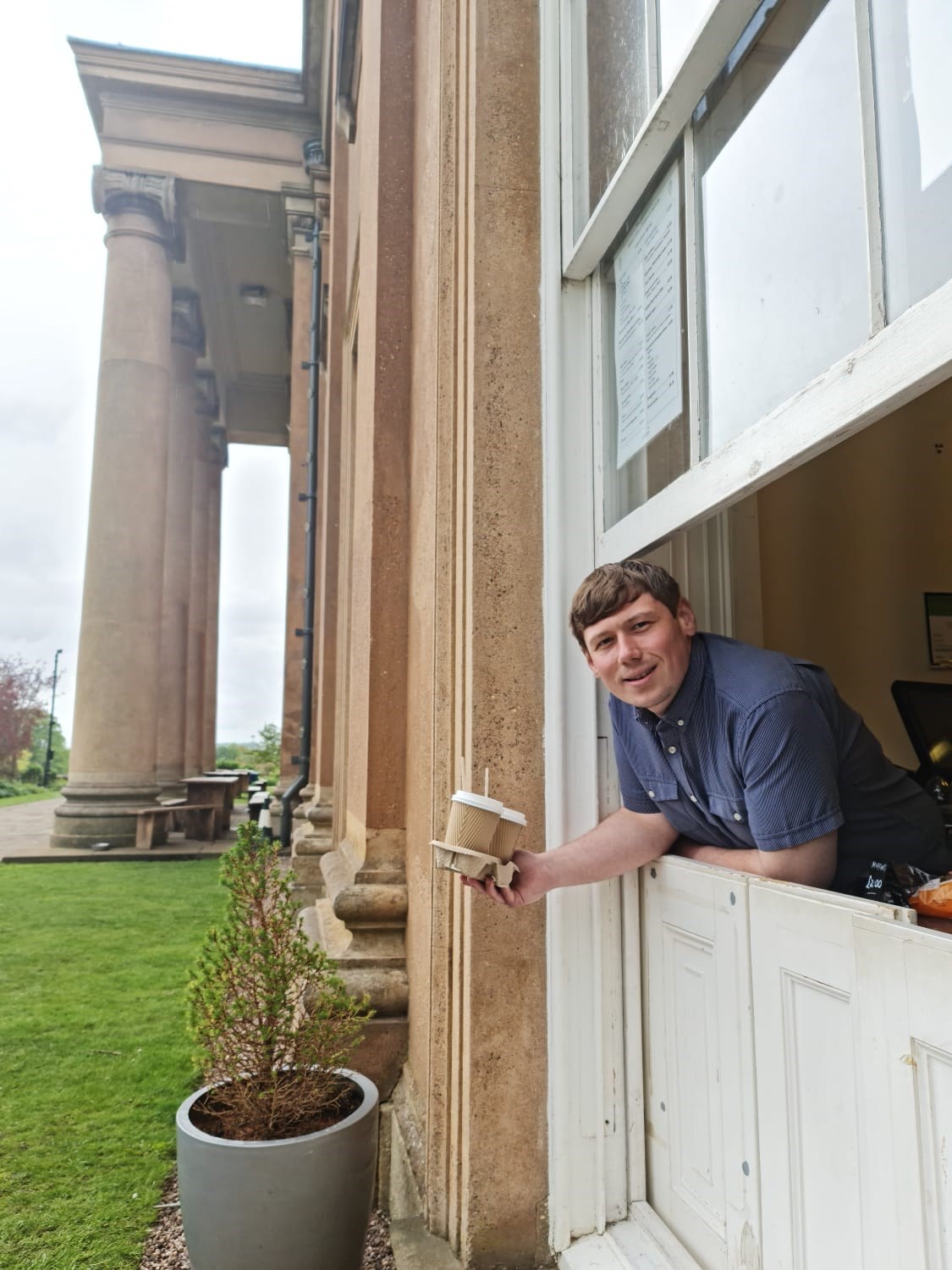 Cllr Simon Phipps at the Himley takeaway hatch