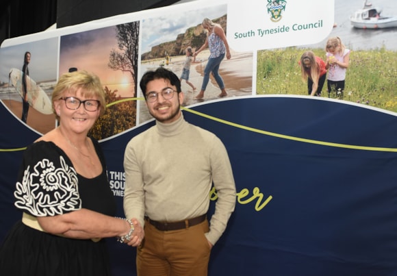 Tackling Child Poverty in South Tyneside: TACKLING CHILD POVERTY IN SOUTH TYNESIDE - 221024 - pic - Cllr Tracey Dixon and Yacub Ahmed