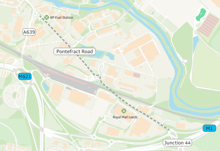 Pontefract Road map: Pontefract Road map