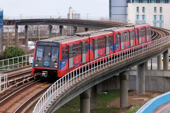 KeolisAmey retains the franchise to operate the DLR: TfL Image - DLR train approaching Canning Town