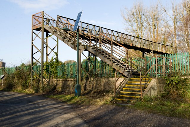 The old Whitewall footbridge which was replaced as part of the electrification project